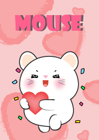 Cute  White Mouse  InLove Theme