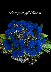 青い薔薇の花束
