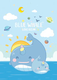 Whale Love Ocean Pastel Blue