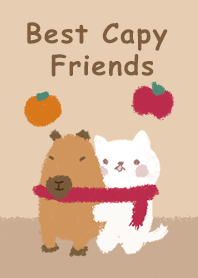 卡皮巴拉與主人的小貓咪 秋冬版