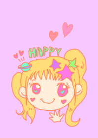 ハッピーちゃんの、ガーリーLINE着せかえ