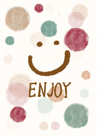 エンジョイスマイル-水彩水玉2-