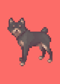 黒い犬のドット絵のきせかえ Red 01