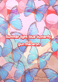 Summer light blue butterfly gun macaron