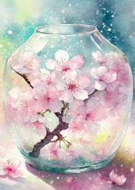 ガラス瓶の桜♥3