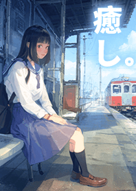 小さな町風景~授業後の女子高校生1.1