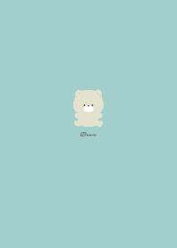 Cute Bear /Turquoise Blue Green Ivory