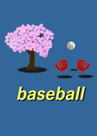 桜の木と野球（baseball）
