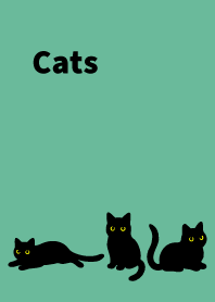 Black Cat Holiday4 on blue green