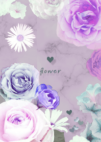 Marble and flower Purple121_2