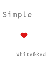 Simple Heart [White&Red] No.001