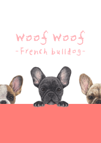 Woof Woof - French bulldog - WHITE/RED
