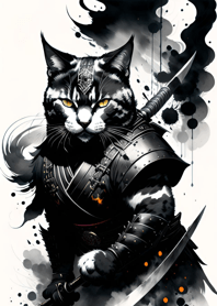 Ink wash cat samurai 96c5f5
