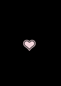 double line heart -black pink