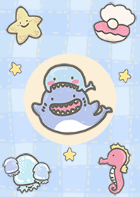 mini shark pastel