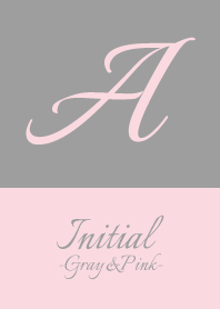 Initial "A" -Gray&Pink-