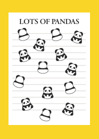 LOTS OF PANDAS NOTEBOOK-YELLOW-RED