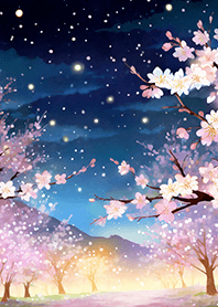 Beautiful night cherry blossoms#503