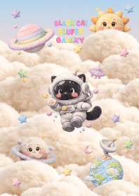 BLACK CAT FLUFFY GALAXY