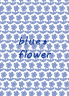 a blue flower (J)