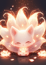 ⭐จิ้งจอกเก้าหางน้อยกับดอกบัวเพลิง❤️