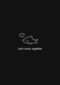 Shark and Heart -black-