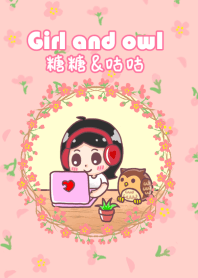 Wearing a headset girl and owl