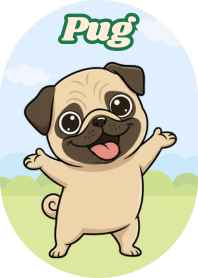 Adorably Cute Pug (B/W 05)