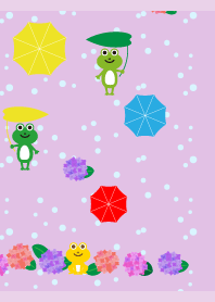Frogs on a rainy02 day  light purple JP