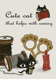 Cute cat that helps with sewing