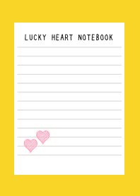 LUCKY HEART NOTEBOOKj-YELLOW-RED