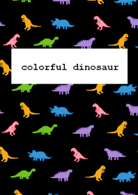 colorful dinosaur /black