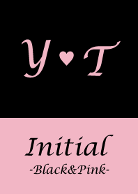 Initial "Y&T" -Black&Pink-