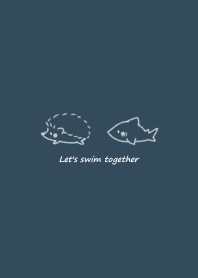 Hedgehog and Shark -navy- swim