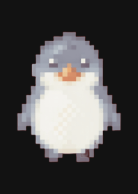 Penguin Pixel Art Theme  BW 02