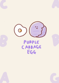 simple purple cabbage fried egg beige.