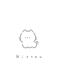 ゆるいねこ。白とグレー
