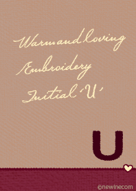 Warm and loving Embroidery Initial 'U'