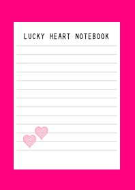 LUCKY HEART NOTEBOOK-NEON RED-BLACK