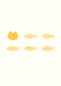 ねことおさかな(yellow&white)