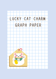 LUCKY CAT CHARM GRAPH PAPER-BLUE GRAY