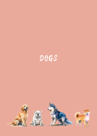 The good dogs on pink & blue