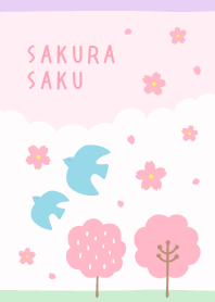 Cherry blossoms bloom/Purple Pink