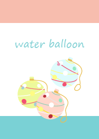 ヨーヨーの着せかえ　ピンク＆水色背景