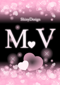 M&V イニシャル 運気UP!ピンクハート