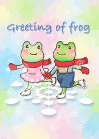 Greeting of frog-snow