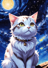 Night Moon Star Cat 8DB129