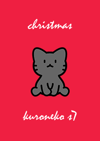 black cat christmas red s07