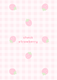 checked strawberry . pink