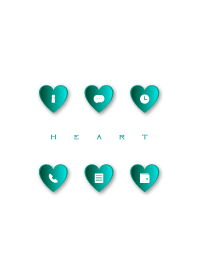 TEAL HEART -white-